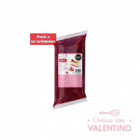 Relleno a base de pulpa Frutilla Rich 500Grs - Pack 12 Un.