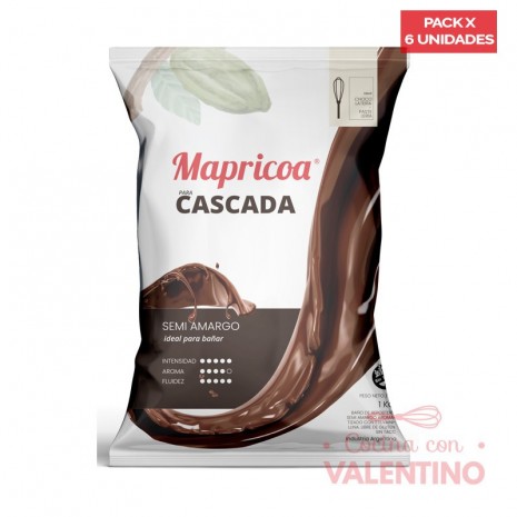 Baño para Cascada Mapricoa Semi Amargo - 1kg - Pack 6 Un.