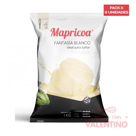 Baño Alfajorero Blanco Mapricoa - 1 Kg - Pack 6 Un.
