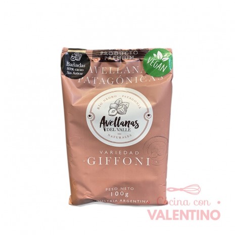 Avellana Del Valle con Chocolate Sin Azucar 80% - 100 Grs.