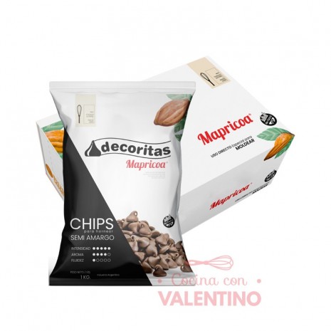 Chip Gota Mapricoa Semiamargo - 1 Kg - Pack 3 Un.