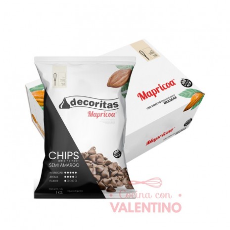 Chip Gota Mapricoa Semiamargo - 1Kg - Pack 3 Un.