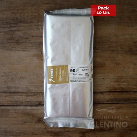 Chocolate Cobertura Fenix Blanco Tableta N°90 - 1 Kg - Pack 10 Un.