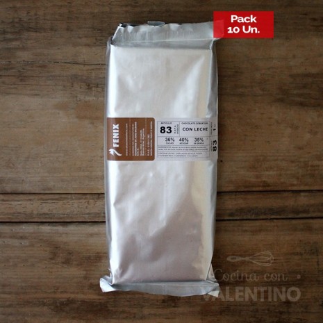 Chocolate Cobertura Fenix Leche N°83 - 1 Kg - Pack 10 Un