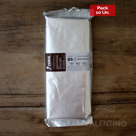 Chocolate Cobertura Fenix Semiamargo Tableta N°85 60% - 1 Kg - Pack 10 Un.