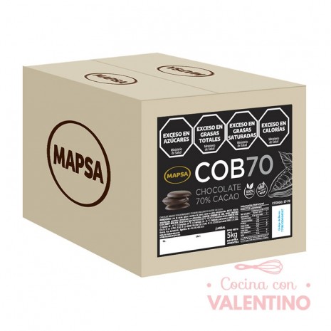 Chocolate Cobertura Mapsa Cob70 Semiamargo 70% - 500Grs - Pack 6 Un.