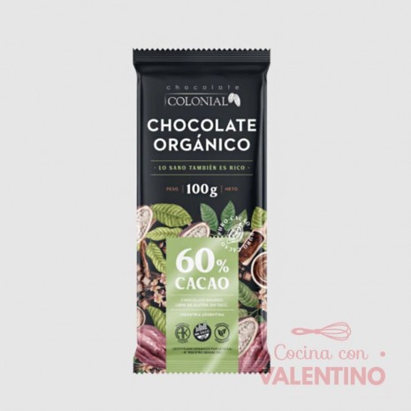 Chocolate Organico Colonial 60% - 100 Grs.