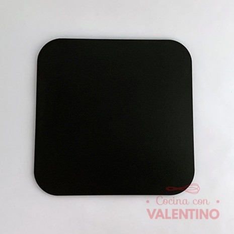 Base Cuadrada Fibro Plus con Tacos Negra - 28cm