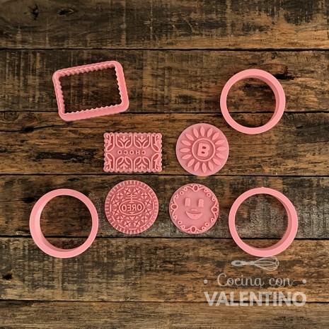 Cortante + Sello DeliPrint Set Galletas Clasicas x4
