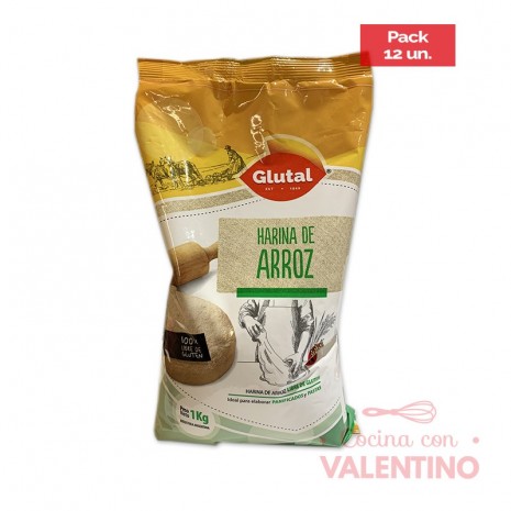 Harina de Arroz Glutal - 1 Kg - Pack 12 Un.