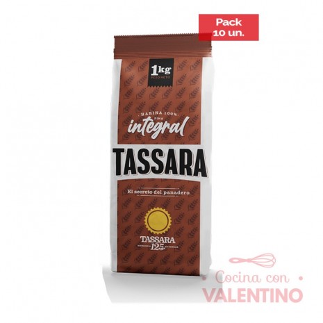 Harina Integral Tassara - 1 Kg - Pack 10 Un.