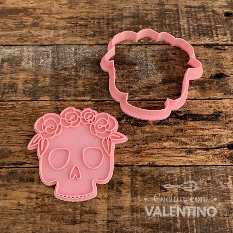 Cortante + Sello DeliPrint Calavera con Flores