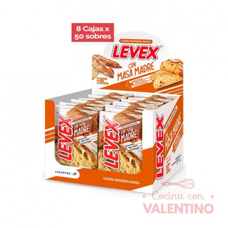 Levadura Seca Levex Masa Madre - 2 Sobres 13 Grs c/u - Caja 8 Pack de 50 Sobres