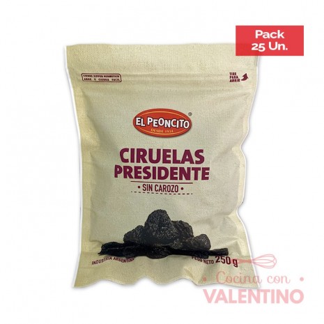 Ciruelas Presidente sin carozo medianas -250gr. - Pack 25 Un.