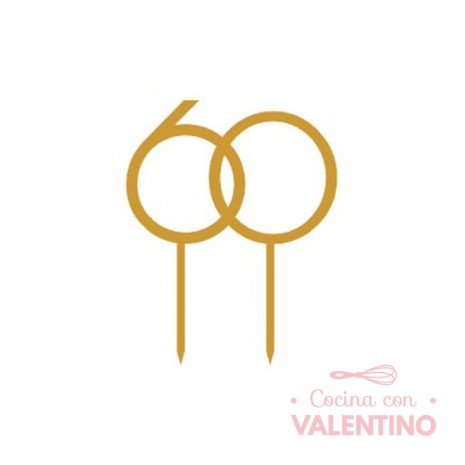 Cake Topper Plaqui Numero 60