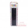 Vela Finita Party Store Torneada Negro - 24 Un.