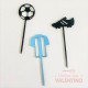 Cake Topper Plaqui Mini Equipos de Futbol - Pack 8 un