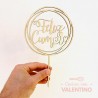 Cake Topper Plaqui Feliz Cumple Circulos