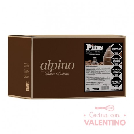 Baño de Moldeo Alpino Pins Semiamargo - 1 Kg - Pack 6 Un