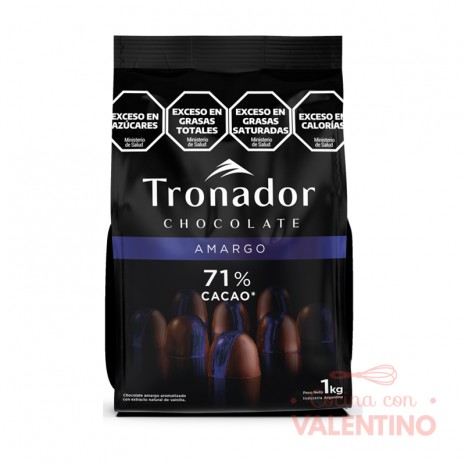 Chocolate Cobertura Amargo 71% Tronador - 1 Kg.