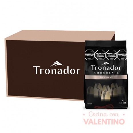Chocolate Cobertura Tronador Blanco - 1 Kg. - Pack 6 Un.