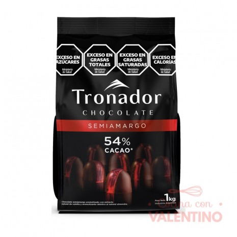 Chocolate Cobertura Tronador Semiamargo 54% - 1 Kg.