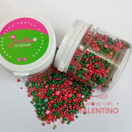 Sprinkles Multiformas Navidad Verde y Rojo - 75Grs