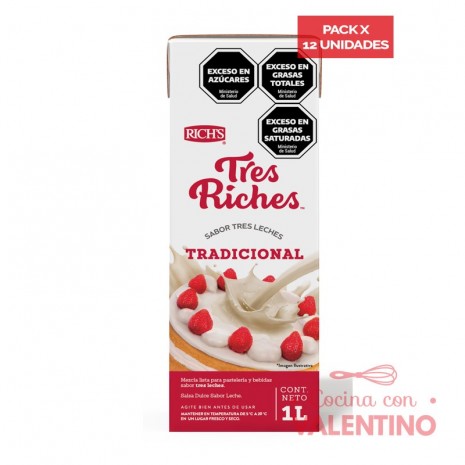 Tres Riches UHT Rich - 1 Lt - Pack 12 Un
