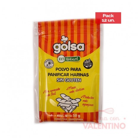 Polvo p/ Panificar sin Gluten Golsa - 50Grs - Pack 12 Un.