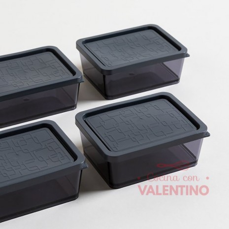 Contenedor Plastico Rectangular 10x8 - 200 ML