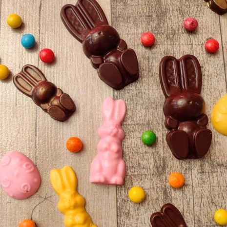 Conejitos de colores con Chocolart