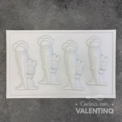 Placa Plastichok Conejos con Zanahoria x 4 1598C