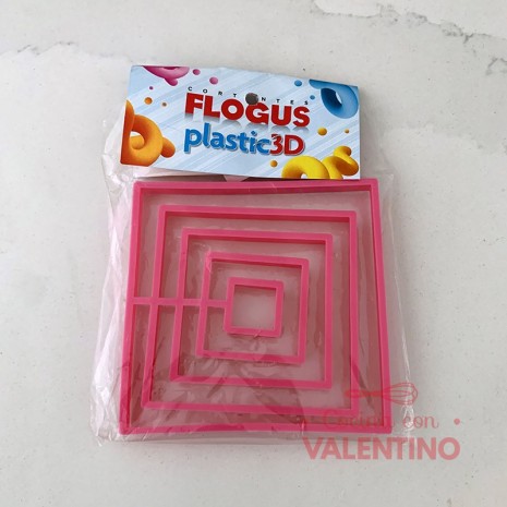 Cortante Plastico Set Cuadrado x5 Flogus