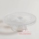 Plato Posa Torta ALTO Vidrio Labrado 28x11