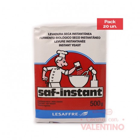 Levadura Seca Saf Instant Roja - 500 Grs - Pack 20 Un