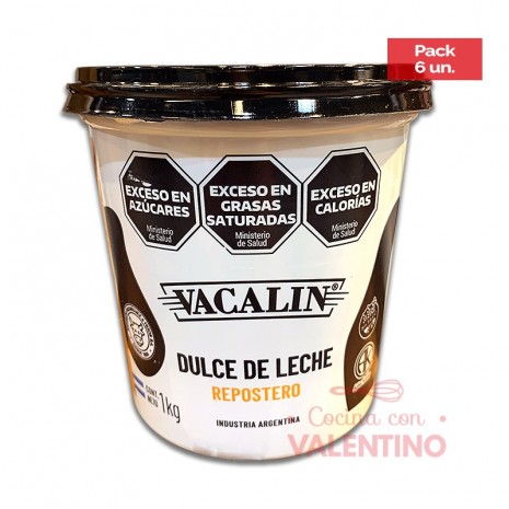 Dulce de Leche Vacalin Repostero - 1 Kg - Pack 6 Un