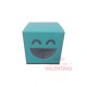 Estuche Carita Sonriente Celeste 8x8x8