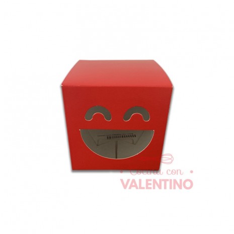 Estuche Carita Sonriente Rojo 8x8x8