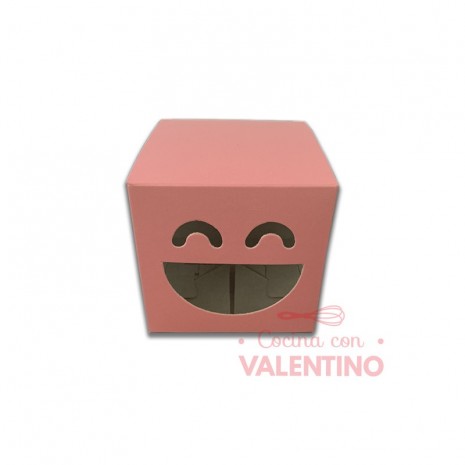 Estuche Carita Sonriente Rosa 8x8x8