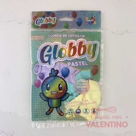 Set Globos Globby Surtido Pastel - 25 Un.