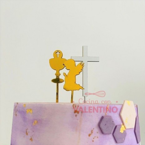 Cake Topper Plaqui Mini Comunion/Bautismo - 1 un.