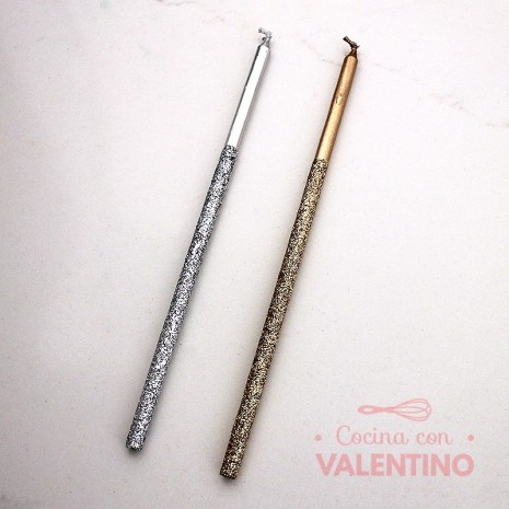 Vela Larga Metalizada Party Store - 17 Cm - 1 Un