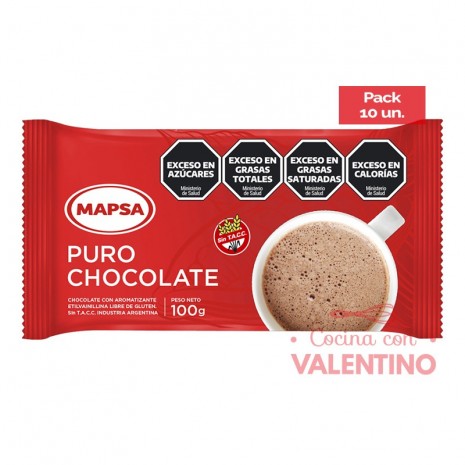 Chocolate Taza Mapsa Semiamargo - 100 Grs - Pack 10 Un.