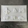 Placa Plastchok Barco/Avion/ Auto y Tren x6 1688C