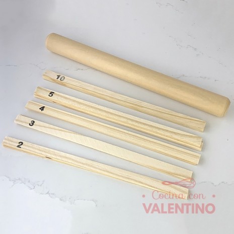 Palo de Amasar Madera con Varillas Niveladoras - 35 Cm
