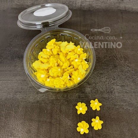 Adorno de Azucar Durazno Mediano Amarillo 100u