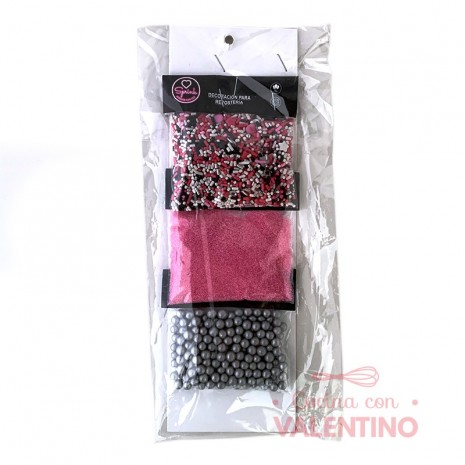 Set Perlas + Brillos + Sprinkles Rosa Sprink