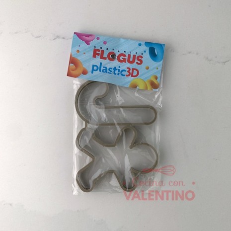 Cortante Plastico Flogus Set Muñeco y Baston