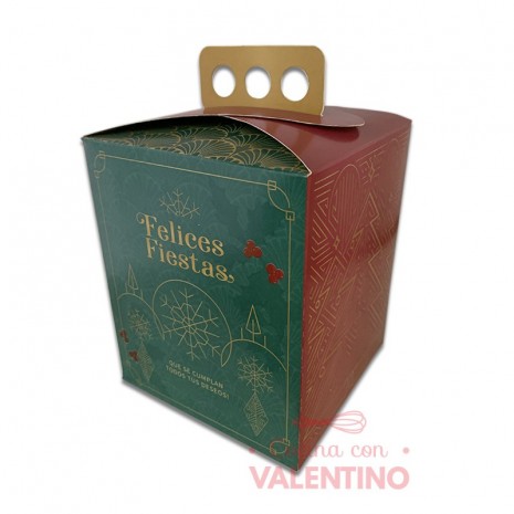 Caja Pan Dulce Felices Fiestas 1/2Kg 14x14x17.5cm