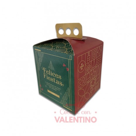 Caja Pan Dulce Felices Fiestas 250Grs 10.5x10.5x11.5cm